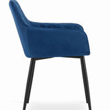Chaise de salle à manger, chaise de cuisine, chaise de bureau, chaise ergonomique, rembourrée en velours, parfaite pour le salon, le bureau, la chambre ou la salle à manger, charge maximale 120 kg pieds en métal noir