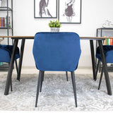 Chaise de salle à manger, chaise de cuisine, chaise de bureau, chaise ergonomique, rembourrée en velours, parfaite pour le salon, le bureau, la chambre ou la salle à manger, charge maximale 120 kg pieds en métal noir
