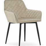 Chaise de salle à manger, chaise de cuisine, chaise de bureau, chaise ergonomique, rembourrée en velours, parfaite pour le salon, le bureau, la chambre ou la salle à manger, charge maximale 120 kg pieds en métal noir