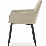 Chaise de salle à manger, chaise de cuisine, chaise de bureau, chaise ergonomique, rembourrée en velours, parfaite pour le salon, le bureau, la chambre ou la salle à manger, charge maximale 120 kg pieds en métal noir