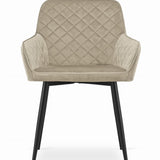 Chaise de salle à manger, chaise de cuisine, chaise de bureau, chaise ergonomique, rembourrée en velours, parfaite pour le salon, le bureau, la chambre ou la salle à manger, charge maximale 120 kg pieds en métal noir