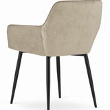 Chaise de salle à manger, chaise de cuisine, chaise de bureau, chaise ergonomique, rembourrée en velours, parfaite pour le salon, le bureau, la chambre ou la salle à manger, charge maximale 120 kg pieds en métal noir