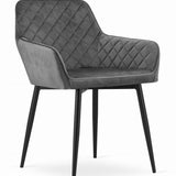 Chaise de salle à manger, chaise de cuisine, chaise de bureau, chaise ergonomique, rembourrée en velours, parfaite pour le salon, le bureau, la chambre ou la salle à manger, charge maximale 120 kg pieds en métal noir