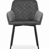 Chaise de salle à manger, chaise de cuisine, chaise de bureau, chaise ergonomique, rembourrée en velours, parfaite pour le salon, le bureau, la chambre ou la salle à manger, charge maximale 120 kg pieds en métal noir