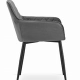 Chaise de salle à manger, chaise de cuisine, chaise de bureau, chaise ergonomique, rembourrée en velours, parfaite pour le salon, le bureau, la chambre ou la salle à manger, charge maximale 120 kg pieds en métal noir