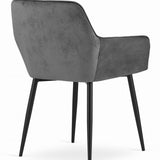 Chaise de salle à manger, chaise de cuisine, chaise de bureau, chaise ergonomique, rembourrée en velours, parfaite pour le salon, le bureau, la chambre ou la salle à manger, charge maximale 120 kg pieds en métal noir