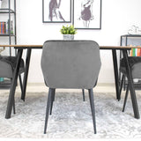 Chaise de salle à manger, chaise de cuisine, chaise de bureau, chaise ergonomique, rembourrée en velours, parfaite pour le salon, le bureau, la chambre ou la salle à manger, charge maximale 120 kg pieds en métal noir