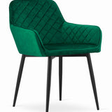 Chaise de salle à manger, chaise de cuisine, chaise de bureau, chaise ergonomique, rembourrée en velours, parfaite pour le salon, le bureau, la chambre ou la salle à manger, charge maximale 120 kg pieds en métal noir