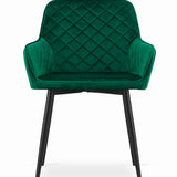 Chaise de salle à manger, chaise de cuisine, chaise de bureau, chaise ergonomique, rembourrée en velours, parfaite pour le salon, le bureau, la chambre ou la salle à manger, charge maximale 120 kg pieds en métal noir