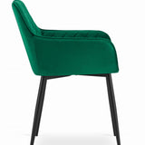 Chaise de salle à manger, chaise de cuisine, chaise de bureau, chaise ergonomique, rembourrée en velours, parfaite pour le salon, le bureau, la chambre ou la salle à manger, charge maximale 120 kg pieds en métal noir
