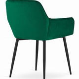 Chaise de salle à manger, chaise de cuisine, chaise de bureau, chaise ergonomique, rembourrée en velours, parfaite pour le salon, le bureau, la chambre ou la salle à manger, charge maximale 120 kg pieds en métal noir
