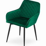 Chaise de salle à manger, chaise de cuisine, chaise de bureau, chaise ergonomique, rembourrée en velours, parfaite pour le salon, le bureau, la chambre ou la salle à manger, charge maximale 120 kg pieds en métal noir