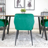Chaise de salle à manger, chaise de cuisine, chaise de bureau, chaise ergonomique, rembourrée en velours, parfaite pour le salon, le bureau, la chambre ou la salle à manger, charge maximale 120 kg pieds en métal noir