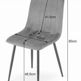 Ensemble de 1, 2 ou 4 chaises tapissées, chaises de salle à manger, chaises de salon, tapissées, disponible en plusieurs coloris