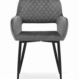 Chaise rembourrée, chaise de salle à manger, chaise de salon, chaise ergonomique matelassée avec revêtement en velours et structure en métal - parfaite pour le salon, le bureau, la chambre à coucher, la salle à manger
