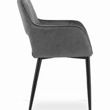 Chaise rembourrée, chaise de salle à manger, chaise de salon, chaise ergonomique matelassée avec revêtement en velours et structure en métal - parfaite pour le salon, le bureau, la chambre à coucher, la salle à manger