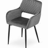 Chaise rembourrée, chaise de salle à manger, chaise de salon, chaise ergonomique matelassée avec revêtement en velours et structure en métal - parfaite pour le salon, le bureau, la chambre à coucher, la salle à manger