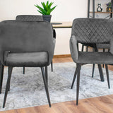 Chaise rembourrée, chaise de salle à manger, chaise de salon, chaise ergonomique matelassée avec revêtement en velours et structure en métal - parfaite pour le salon, le bureau, la chambre à coucher, la salle à manger