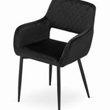Chaise rembourrée, chaise de salle à manger, chaise de salon, chaise ergonomique matelassée avec revêtement en velours et structure en métal - parfaite pour le salon, le bureau, la chambre à coucher, la salle à manger