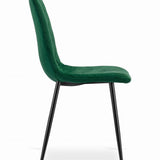 Esszimmerstuhl Wohnzimmerstuhl Stuhl mit Velours-Sitz mit schwarzen Metallbeinen, ergonomisch, ideal für Wohnzimmer, Büro, Schlafzimmer oder Esszimmer, maximale Belastung: 120 kg