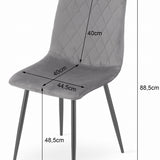 Esszimmerstuhl Wohnzimmerstuhl Stuhl mit Velours-Sitz mit schwarzen Metallbeinen, ergonomisch, ideal für Wohnzimmer, Büro, Schlafzimmer oder Esszimmer, maximale Belastung: 120 kg