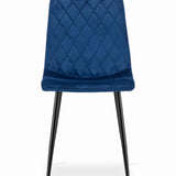 Esszimmerstuhl Wohnzimmerstuhl Stuhl mit Velours-Sitz mit schwarzen Metallbeinen, ergonomisch, ideal für Wohnzimmer, Büro, Schlafzimmer oder Esszimmer, maximale Belastung: 120 kg