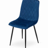 Esszimmerstuhl Wohnzimmerstuhl Stuhl mit Velours-Sitz mit schwarzen Metallbeinen, ergonomisch, ideal für Wohnzimmer, Büro, Schlafzimmer oder Esszimmer, maximale Belastung: 120 kg