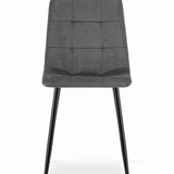 Chaise de salle à manger chaise de salon avec assise en velours et pieds en métal noir, idéale pour le salon, le bureau, le bureau et la chambre Capacité de charge de 120 kg