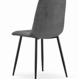 Chaise de salle à manger chaise de salon avec assise en velours et pieds en métal noir, idéale pour le salon, le bureau, le bureau et la chambre Capacité de charge de 120 kg