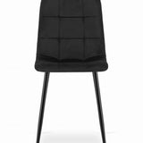Chaise de salle à manger chaise de salon avec assise en velours et pieds en métal noir, idéale pour le salon, le bureau, le bureau et la chambre Capacité de charge de 120 kg