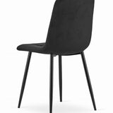 Chaise de salle à manger chaise de salon avec assise en velours et pieds en métal noir, idéale pour le salon, le bureau, le bureau et la chambre Capacité de charge de 120 kg