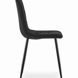 Chaise de salle à manger chaise de salon avec assise en velours et pieds en métal noir, idéale pour le salon, le bureau, le bureau et la chambre Capacité de charge de 120 kg