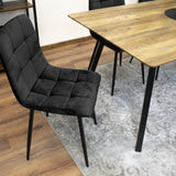 Chaise de salle à manger chaise de salon avec assise en velours et pieds en métal noir, idéale pour le salon, le bureau, le bureau et la chambre Capacité de charge de 120 kg
