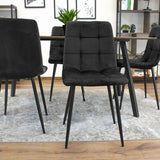 Chaise de salle à manger chaise de salon avec assise en velours et pieds en métal noir, idéale pour le salon, le bureau, le bureau et la chambre Capacité de charge de 120 kg