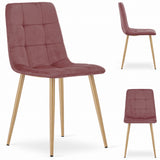 Chaise de salle à manger chaise de salon avec assise en velours et pieds en métal noir, idéale pour le salon, le bureau, le bureau et la chambre Capacité de charge de 120 kg