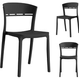 Chaise de salle à manger chaise de cuisine en noir, idéale pour le salon, le bureau, la cuisine et la salle à manger - haute durabilité et fonctionnalité, matériau polypropylène, charge maximale 110 kg