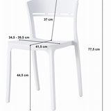 Chaise de salle à manger chaise de cuisine en noir, idéale pour le salon, le bureau, la cuisine et la salle à manger - haute durabilité et fonctionnalité, matériau polypropylène, charge maximale 110 kg