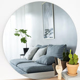 Miroir rond - 80 cm de diamètre, design minimaliste, parfait pour salle de bain, couloir, salon - Qualité durable, facile à accrocher avec les vis fournies