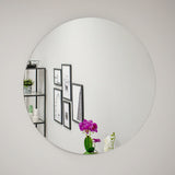 Miroir rond - 80 cm de diamètre, design minimaliste, parfait pour salle de bain, couloir, salon - Qualité durable, facile à accrocher avec les vis fournies