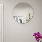 Miroir rond - 80 cm de diamètre, design minimaliste, parfait pour salle de bain, couloir, salon - Qualité durable, facile à accrocher avec les vis fournies