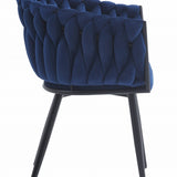 Chaise de bureau rembourrée avec design matelassé, chaise de bureau ergonomique, pieds en métal noir, convient pour salon, bureau, chambre à coucher, salle à manger – 79 cm de hauteur, 61 cm de largeur