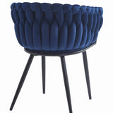 Chaise de bureau rembourrée avec design matelassé, chaise de bureau ergonomique, pieds en métal noir, convient pour salon, bureau, chambre à coucher, salle à manger – 79 cm de hauteur, 61 cm de largeur