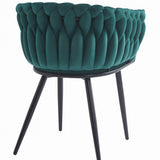 Chaise de bureau rembourrée avec design matelassé, chaise de bureau ergonomique, pieds en métal noir, convient pour salon, bureau, chambre à coucher, salle à manger – 79 cm de hauteur, 61 cm de largeur