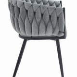 Chaise de bureau rembourrée avec design matelassé, chaise de bureau ergonomique, pieds en métal noir, convient pour salon, bureau, chambre à coucher, salle à manger – 79 cm de hauteur, 61 cm de largeur