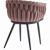 Chaise de bureau rembourrée avec design matelassé, chaise de bureau ergonomique, pieds en métal noir, convient pour salon, bureau, chambre à coucher, salle à manger – 79 cm de hauteur, 61 cm de largeur