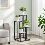 Blumentopfregal mit 4 & 6 Ebenen - Ideal für Wohnzimmer, Schlafzimmer, Flur, oder Büro - Loft-Stil Pflanzenständer mit Stahlrahmen für Stabilität - vielseitig und funktional
