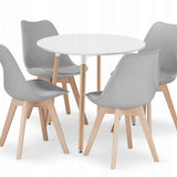 Esstisch mit 4 Stühlen Set mit 4 ergonomischen Stühlen runder Tisch 80 cm Esszimmerset Ideal für Wohnzimmer, Küche und Esszimmer Modernes Design und hohe Qualität Komplettset