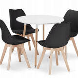 Esstisch mit 4 Stühlen Set mit 4 ergonomischen Stühlen runder Tisch 80 cm Esszimmerset Ideal für Wohnzimmer, Küche und Esszimmer Modernes Design und hohe Qualität Komplettset