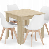 Ensemble de salle à manger avec table à manger et 4 chaises, table carrée 80x80 &amp; 120x80 cm et 4 chaises ergonomiques, idéal pour salon, cuisine et salle à manger Design moderne