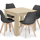 Ensemble de salle à manger avec table à manger et 4 chaises, table carrée 80x80 &amp; 120x80 cm et 4 chaises ergonomiques, idéal pour salon, cuisine et salle à manger Design moderne